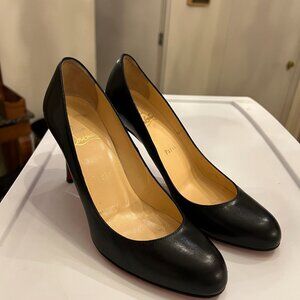 Christian Loubiton Black Leather Pumps